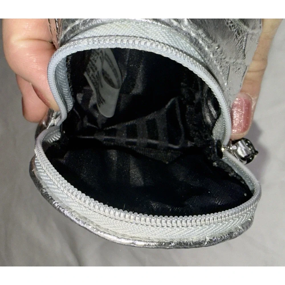 Victoria's Secret Metallic Silver Keychain‎ Coin Purse Bag